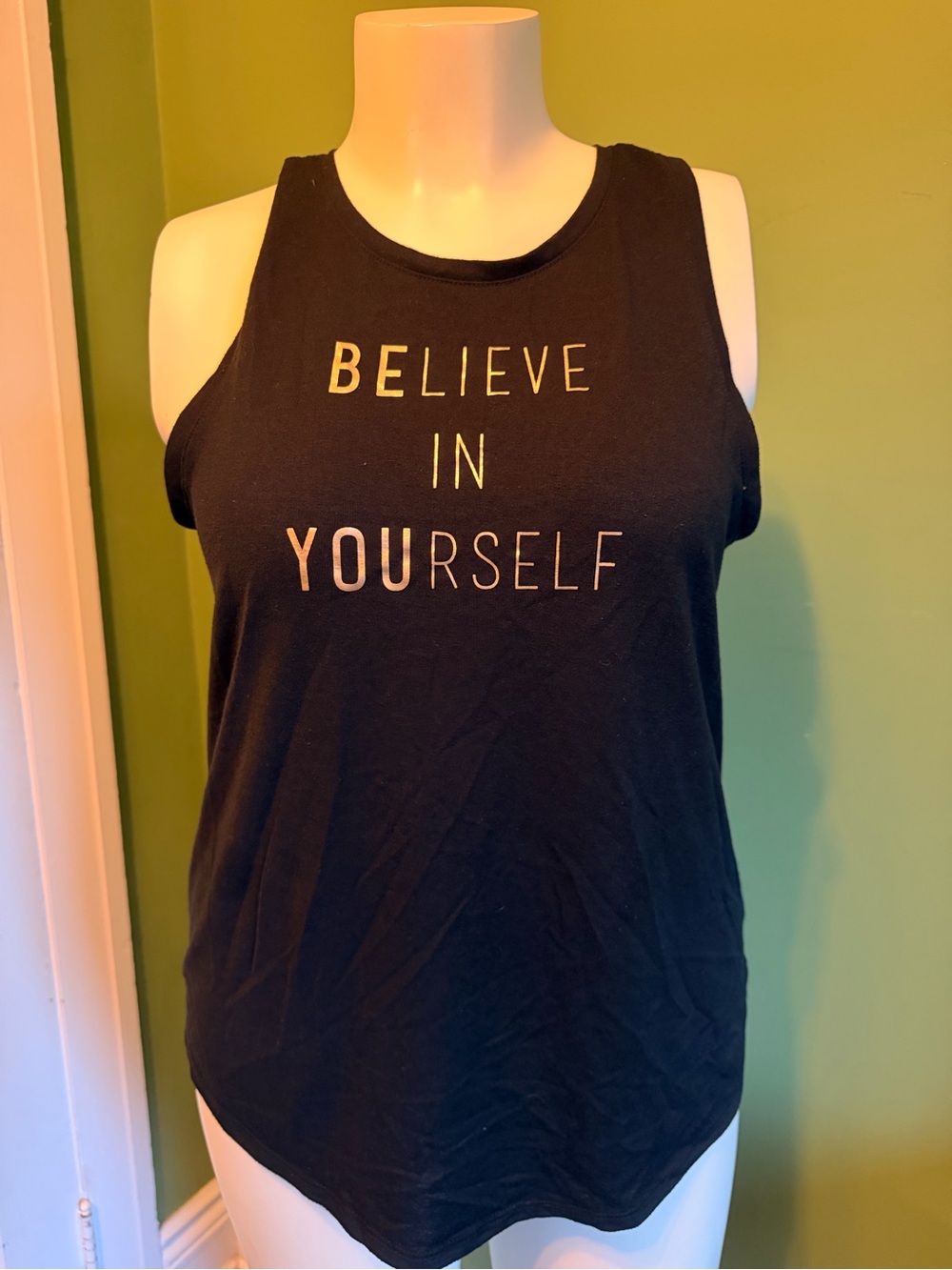 Old Navy Believe In Yourself Black Women’s Tank Top